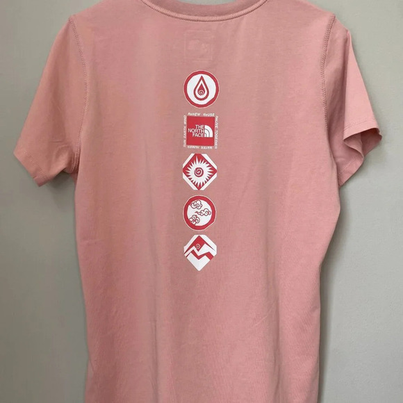 NWOT The North Face Womens Large Himalayan Bottle Short Sleeve Pink Logo T-Shirt - Picture 11 of 16
